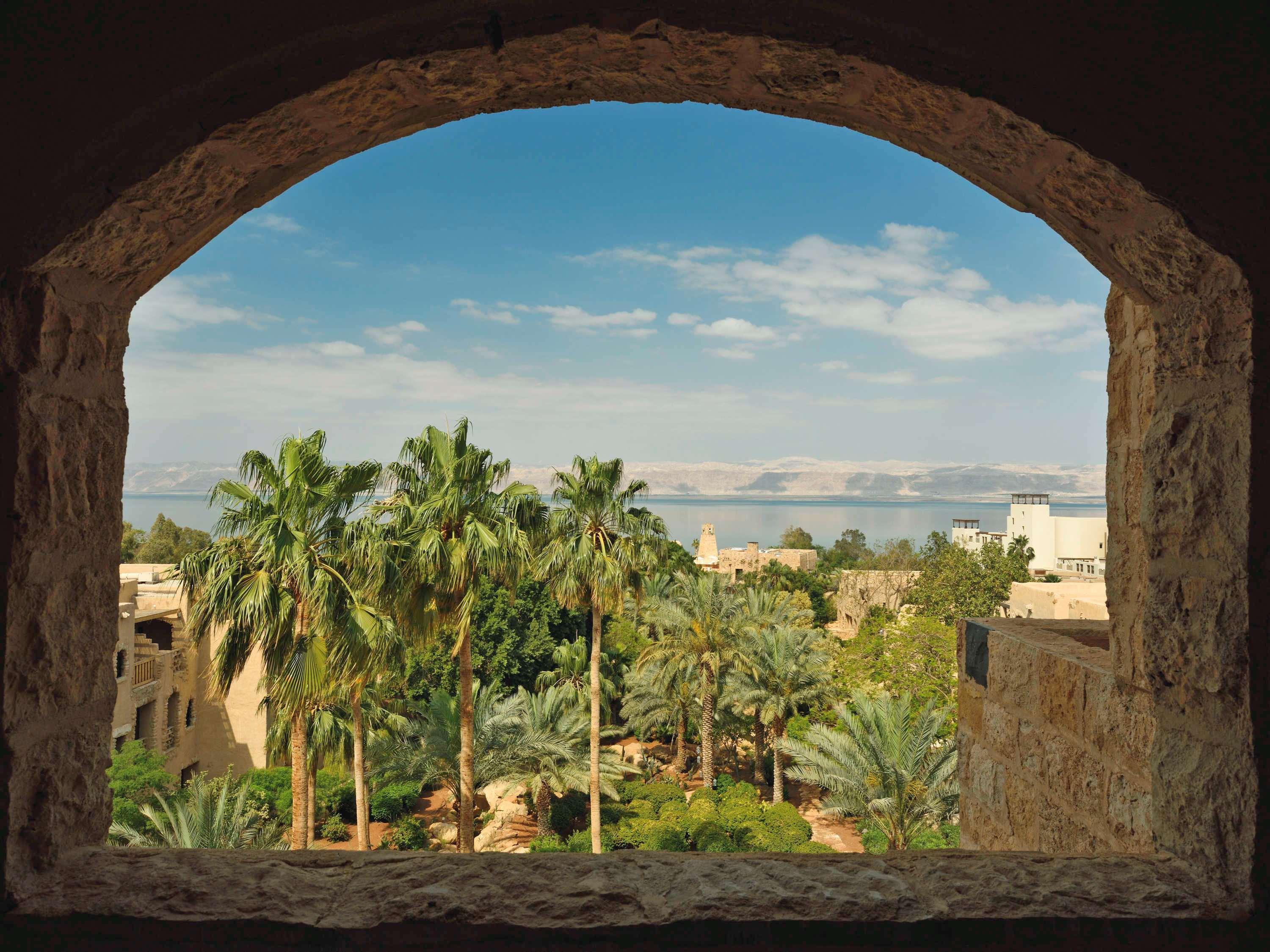 Moevenpick Resort & Spa Dead Sea Sweimeh Exterior photo View of the Dead Sea from the fortress of Qasr el-Hadj